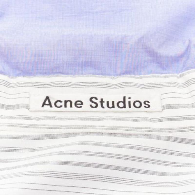 ACNE STUDIOS Camisa oversize acolchada a rayas azul gris reversible FR34 XS en venta 9