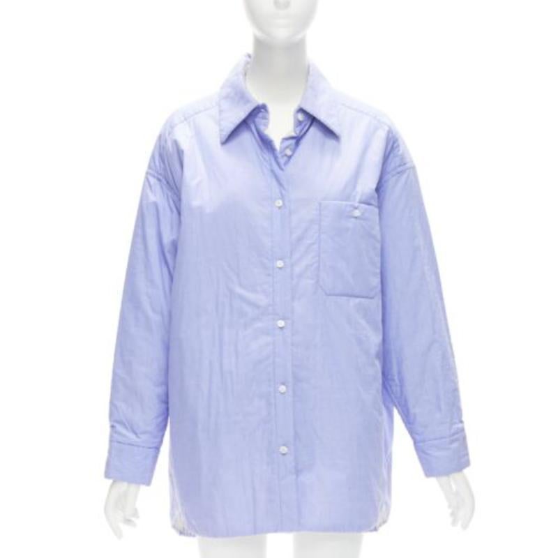 ACNE STUDIOS Camisa oversize acolchada a rayas azul gris reversible FR34 XS en Bueno estado para la venta en Hong Kong, NT