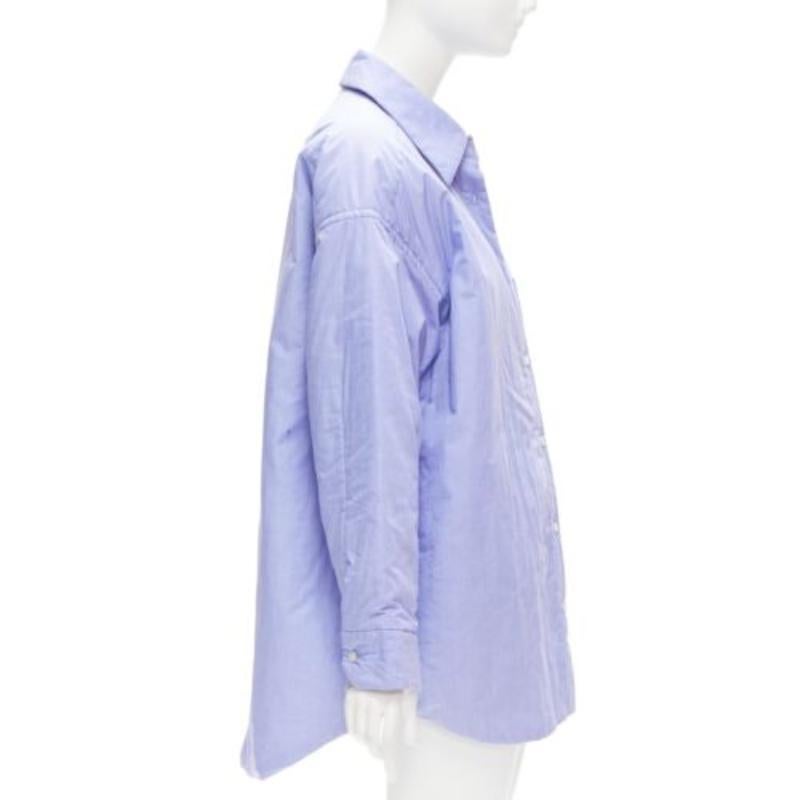 ACNE STUDIOS Camisa oversize acolchada a rayas azul gris reversible FR34 XS en venta 1