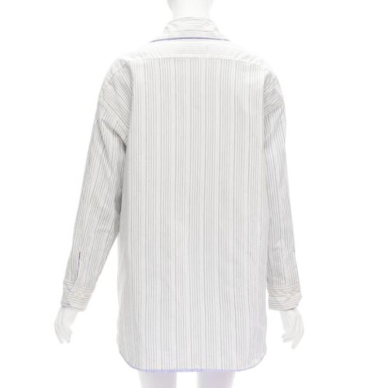 ACNE STUDIOS Camisa oversize acolchada a rayas azul gris reversible FR34 XS en venta 2