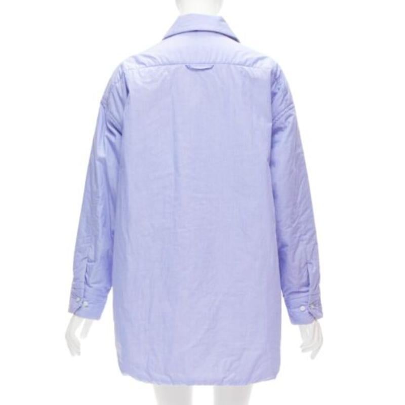 ACNE STUDIOS Camisa oversize acolchada a rayas azul gris reversible FR34 XS en venta 3