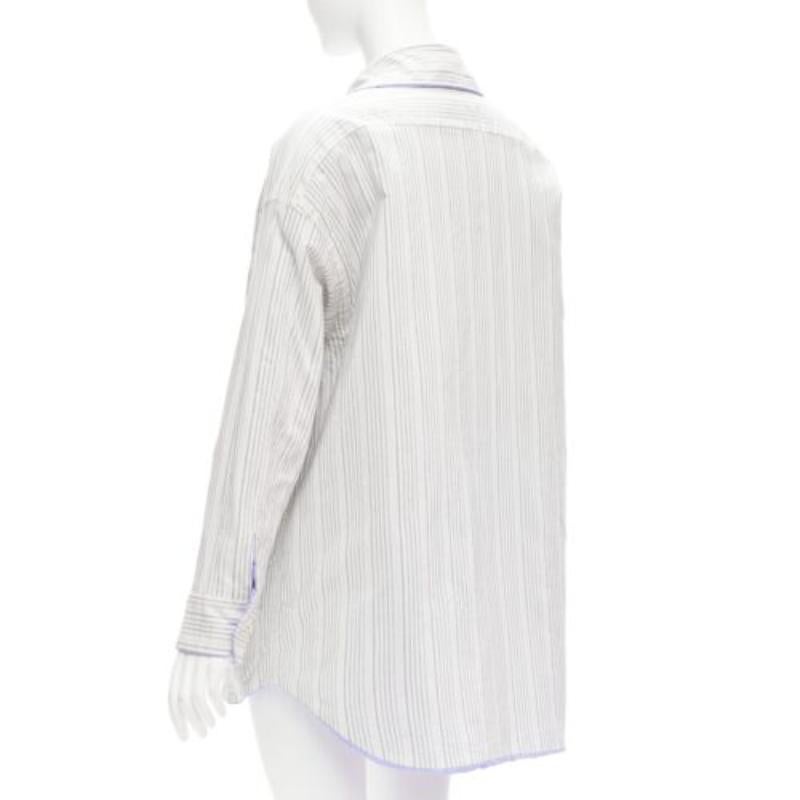 ACNE STUDIOS Camisa oversize acolchada a rayas azul gris reversible FR34 XS en venta 4