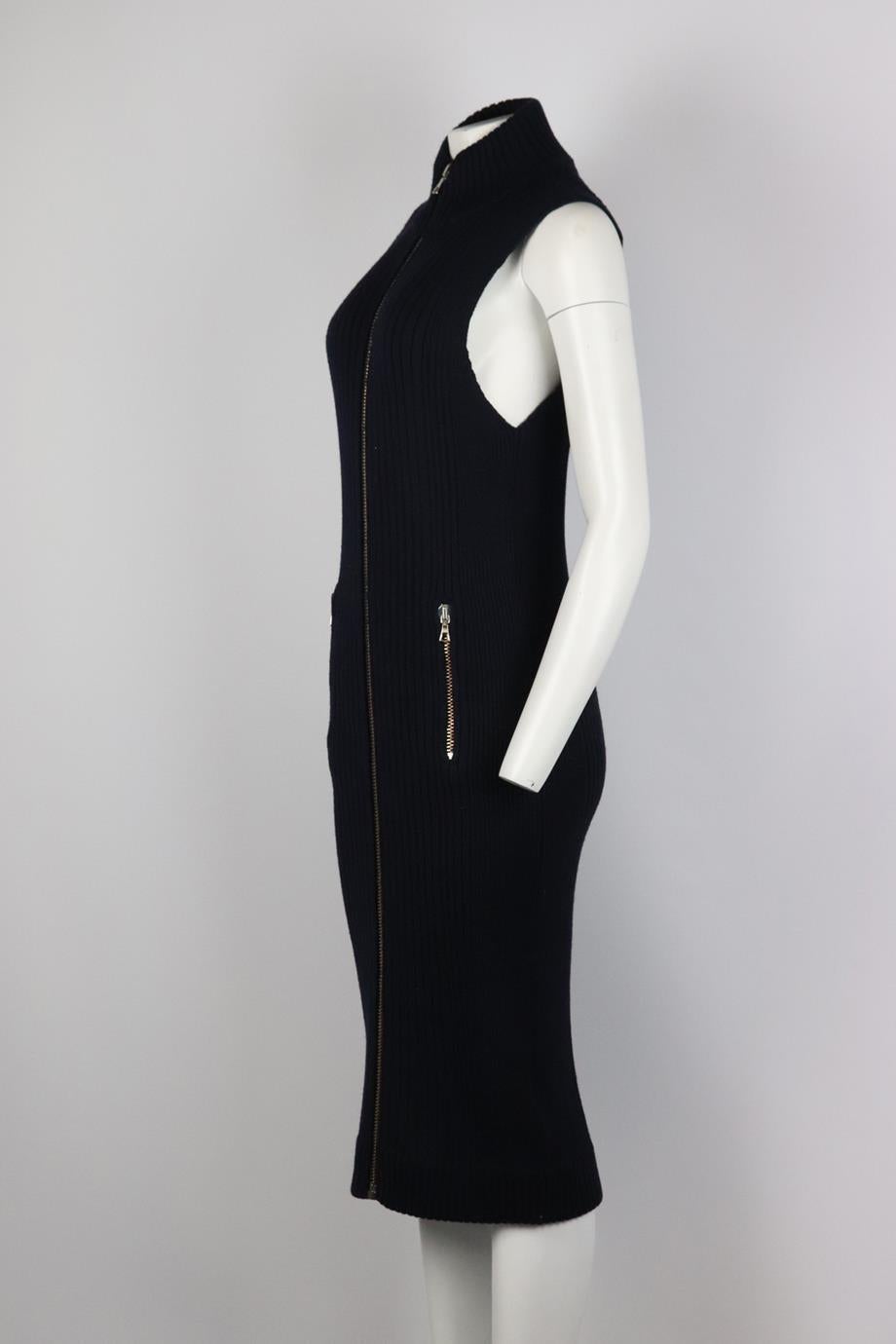 Black Acne Studios Ribbed Wool Midi Dress Xsmall