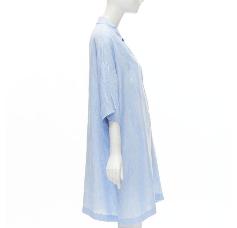 ACNE STUDIOS Sena Li 100% linen light blue short sleeve casual dress FR38 M In Excellent Condition In Hong Kong, NT