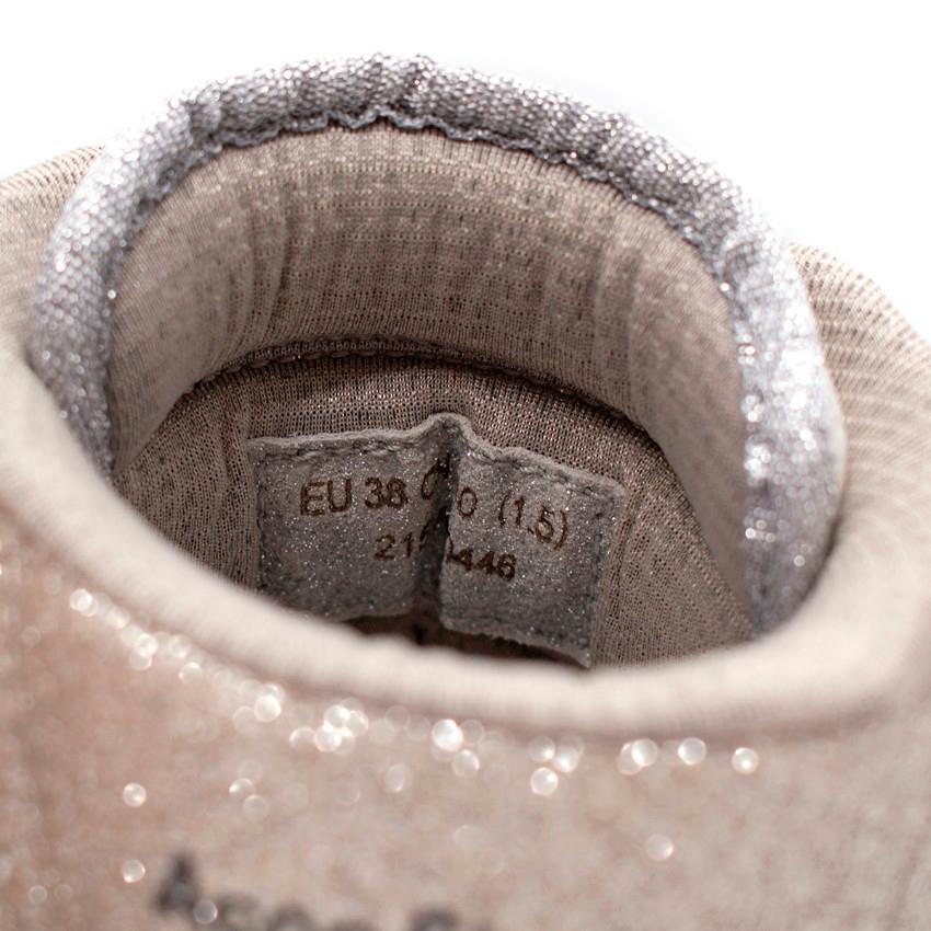 Women's Acne Studios Silver High Top Glitter Sneakers - US 7.5 For Sale