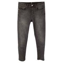 ACNE STUDIOS Size 30 Grey Distressed Cotton Blend Jeans