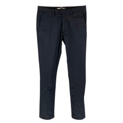 ACNE STUDIOS Size 32 Navy Cotton Elastane Flat Front Casual Pants