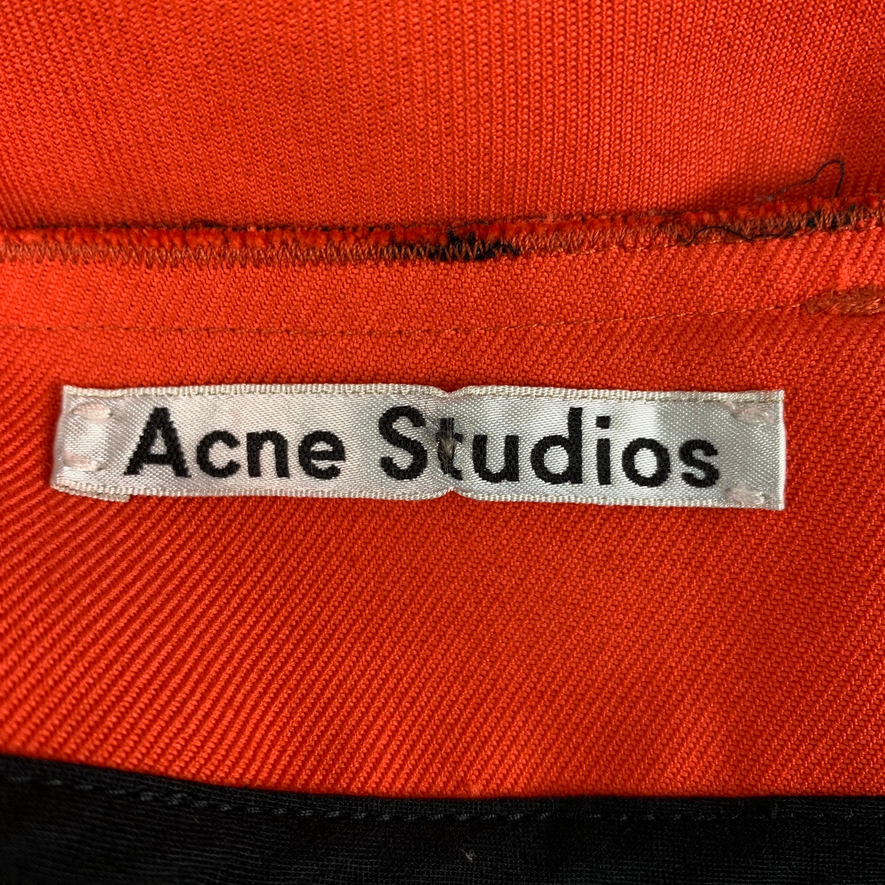 ACNE STUDIOS Size 32 Orange Cotton Polyester Casual Pants In Good Condition In San Francisco, CA