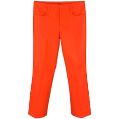 ACNE STUDIOS Size 32 Orange Cotton / Polyester Raw Edge Casual Pants