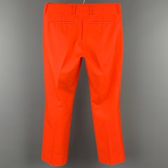 ACNE STUDIOS Size 32 Orange Twill Cotton / Polyester Raw edge Casual Pants