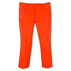 ACNE STUDIOS Size 32 Orange Twill Cotton / Polyester Raw edge Casual Pants