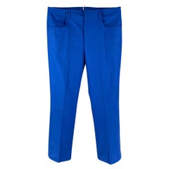 ACNE STUDIOS Size 32 Royal Blue Polyester / Cotton Zip Fly Casual Pants