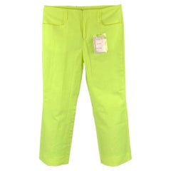 ACNE STUDIOS Größe 34 Neongelb Leinen / Polyester Zip Fly Freizeithose