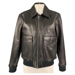 ACNE STUDIOS Size 44 Black Lazlo Leather Bomber Jacket