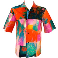 ACNE STUDIOS Size M Multi-Color Print Cotton Camp Short Sleeve Shirt