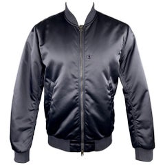 ACNE STUDIOS Taille S Navy Nylon Satin Bomber Jacket