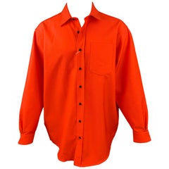 ACNE STUDIOS Size S Orange Cotton / Polyester Oversized Long Sleeve Shirt