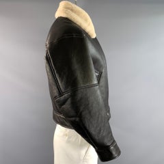 ACNE STUDIOS Size XL Brown Cream Leather Jacket