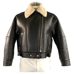ACNE STUDIOS Size XL Brown Cream Leather Jacket