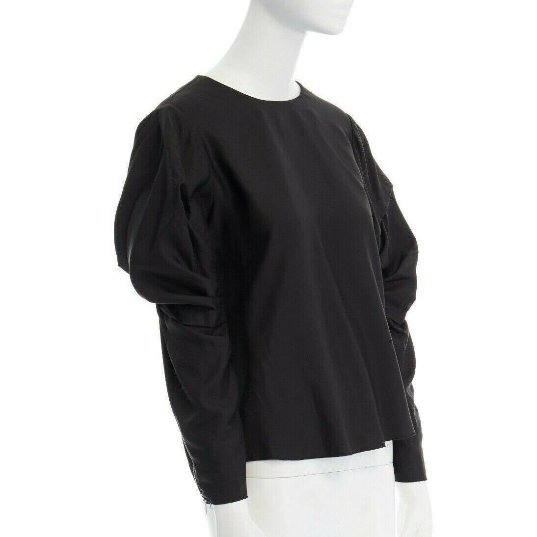 ACNE STUDIOS SS13 Ava Fluid black pleated voluminous long sleeve top FR34 XS In Excellent Condition In Hong Kong, NT