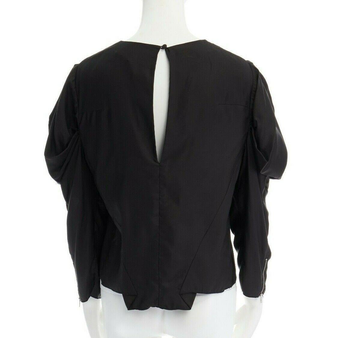 ACNE STUDIOS SS13 Ava Fluid black pleated voluminous long sleeve top FR34 XS 1