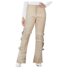 Acne Studios SS13 Ecru Leather Verena Trousers Size S