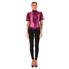 Acne Studios Star Print Bow-Detail Sheer Top
