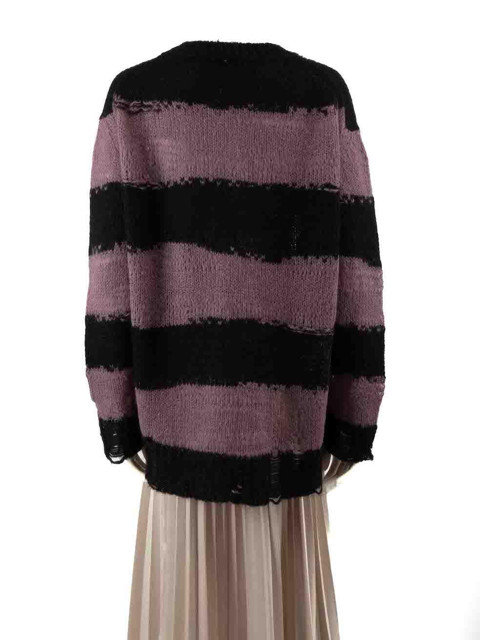 Acne Studios Striped Distressed Knit Jumper Size S In Good Condition For Sale In London, GB