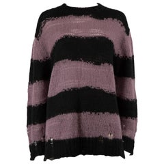 Acne Studios Striped Distressed Knit Jumper Size S