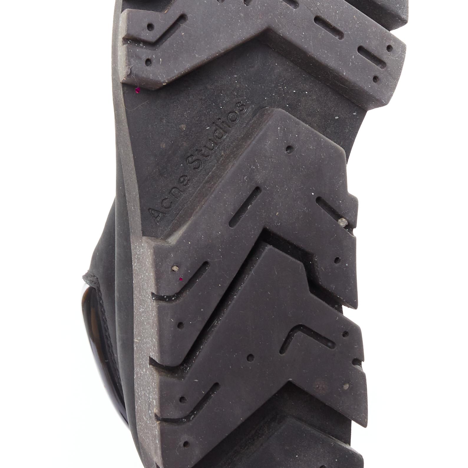 ACNE STUDIOS Tinne nobuk negro suela de tacos gruesos botas de montaña EU38 en venta 5