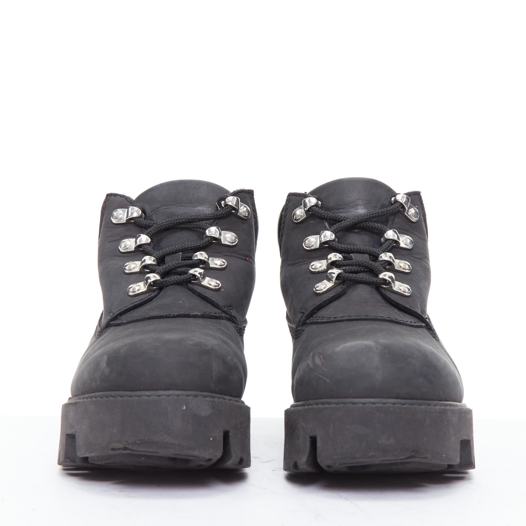 ACNE STUDIOS Tinne nobuk negro suela de tacos gruesos botas de montaña EU38 Negro en venta