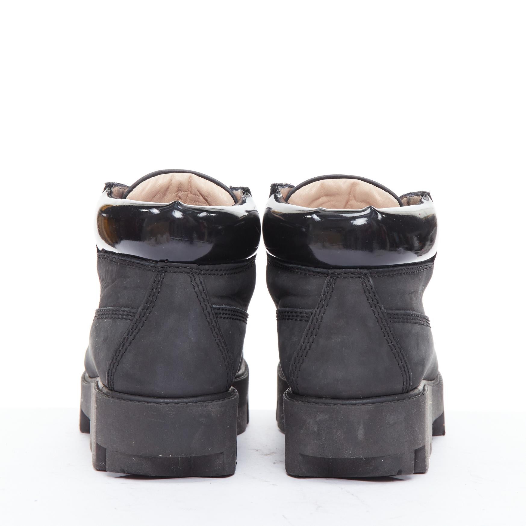 De las mujeres ACNE STUDIOS Tinne nobuk negro suela de tacos gruesos botas de montaña EU38 en venta