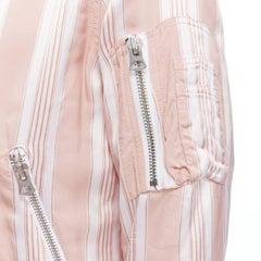 ACNE STUDIOS Varden 2016 pink white striped padded bomber jacket FR34 XS