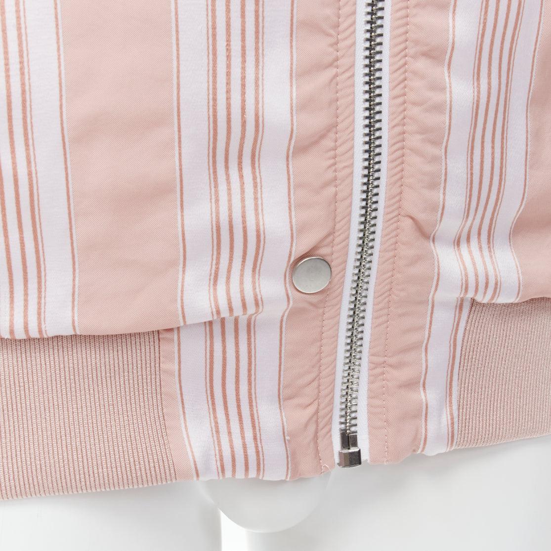 ACNE STUDIOS Varden 2016 bomber imbottito a righe bianche e rosa FR34 XS in vendita 4