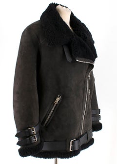 Acne Studios Velocite Suede Jacket in Dark Grey & Black 36