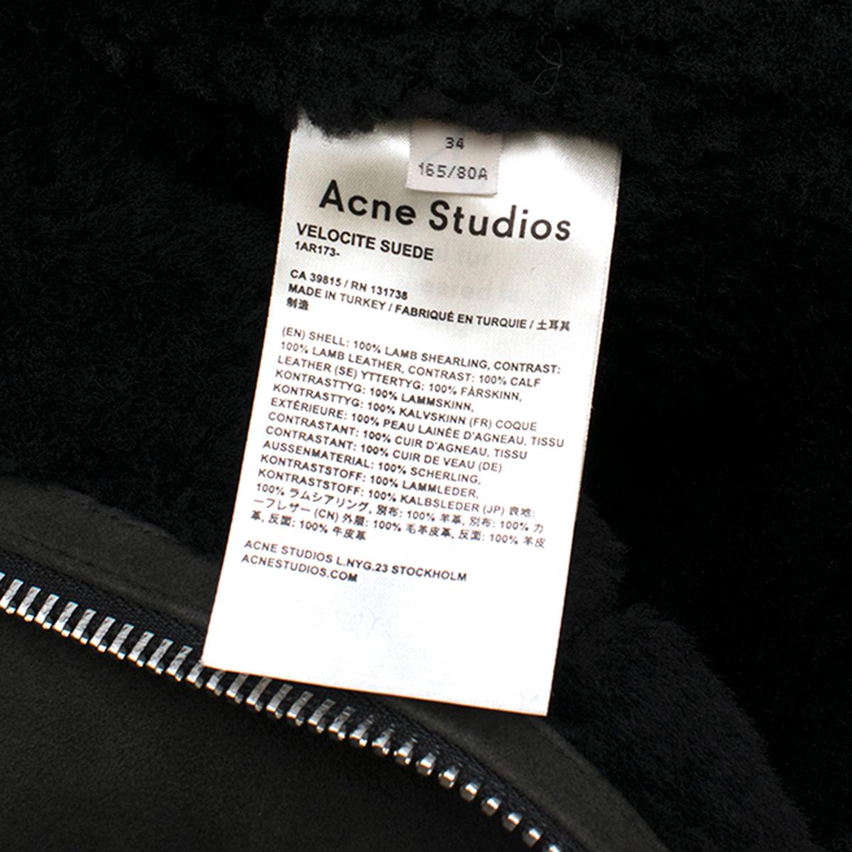 Women's Acne Studios Velocite Suede Jacket in Dark Grey & Black 36