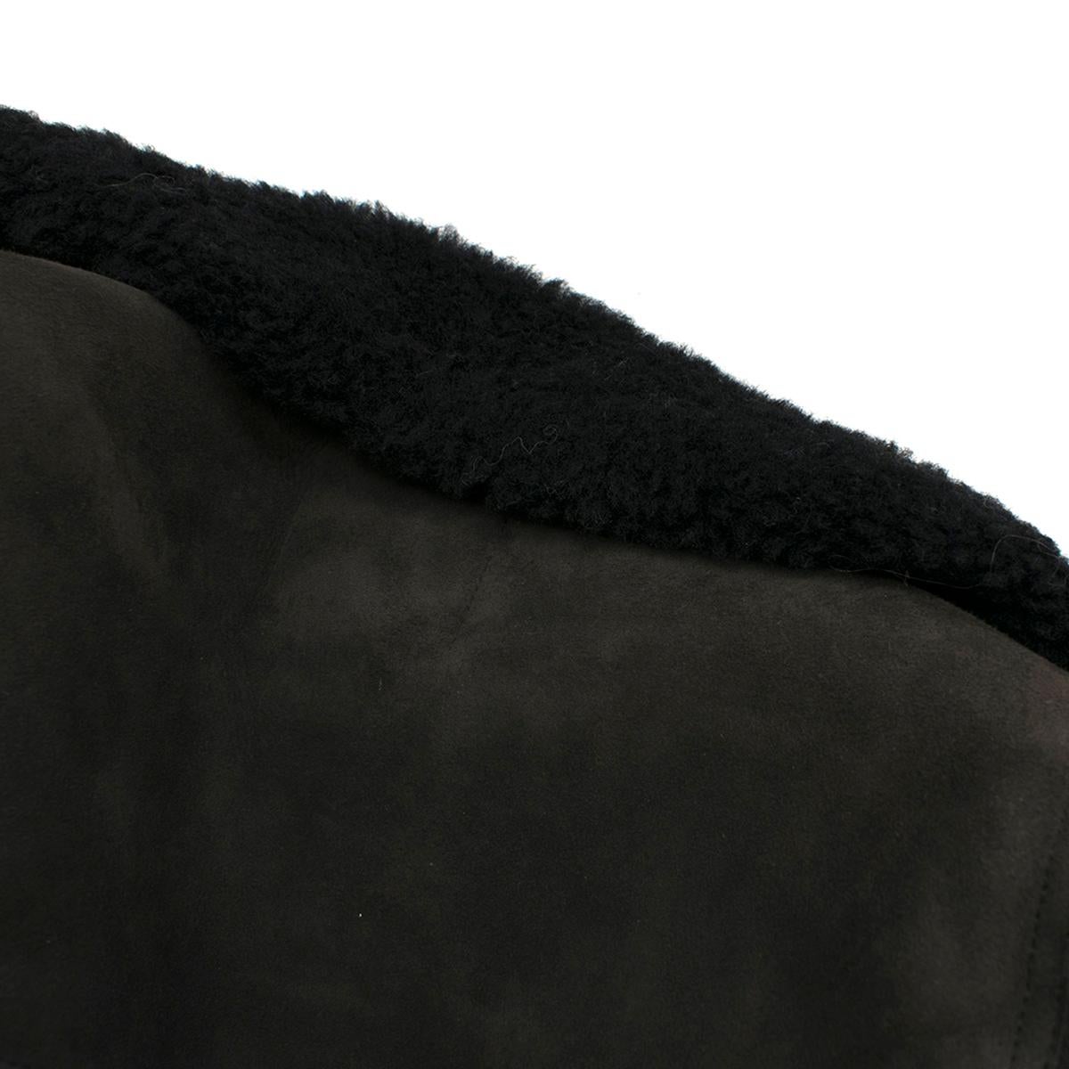 Acne Studios Velocite Suede Jacket in Dark Grey & Black 36 2
