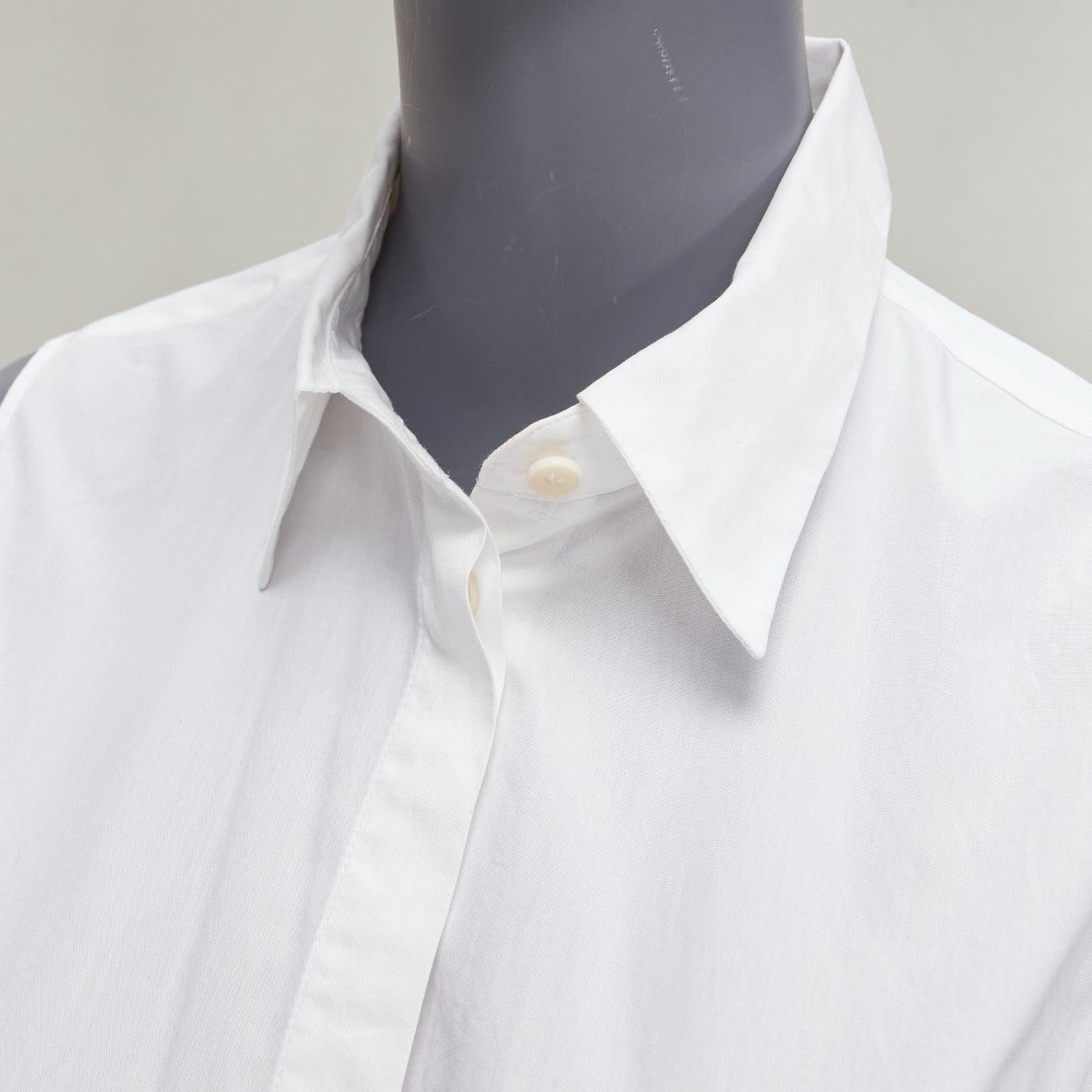 ACNE STUDIOS white cotone minimal senza maniche e con spacchi laterali, top a tunica FR36 S. 2
