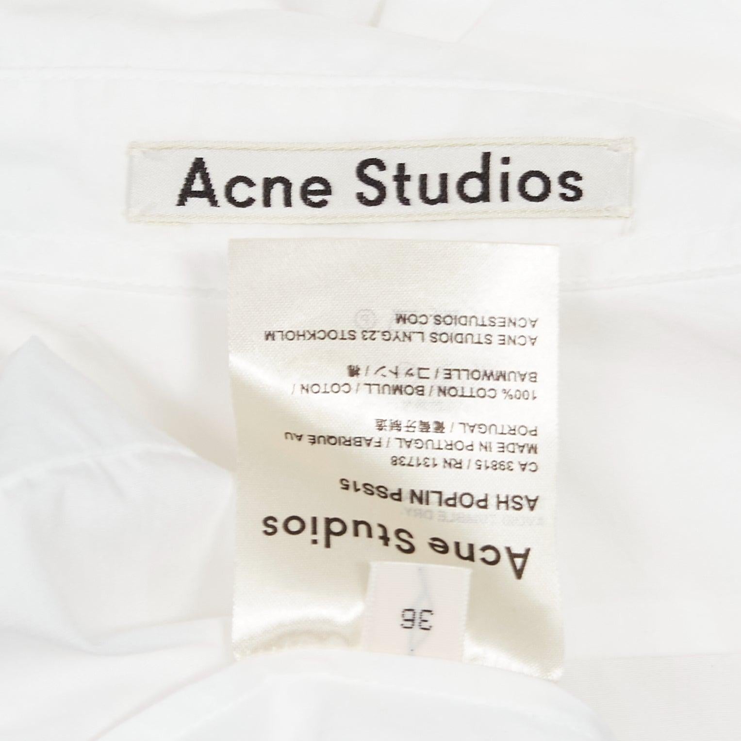 ACNE STUDIOS white cotton minimal sleeveless side slits tunic top FR36 S For Sale 4