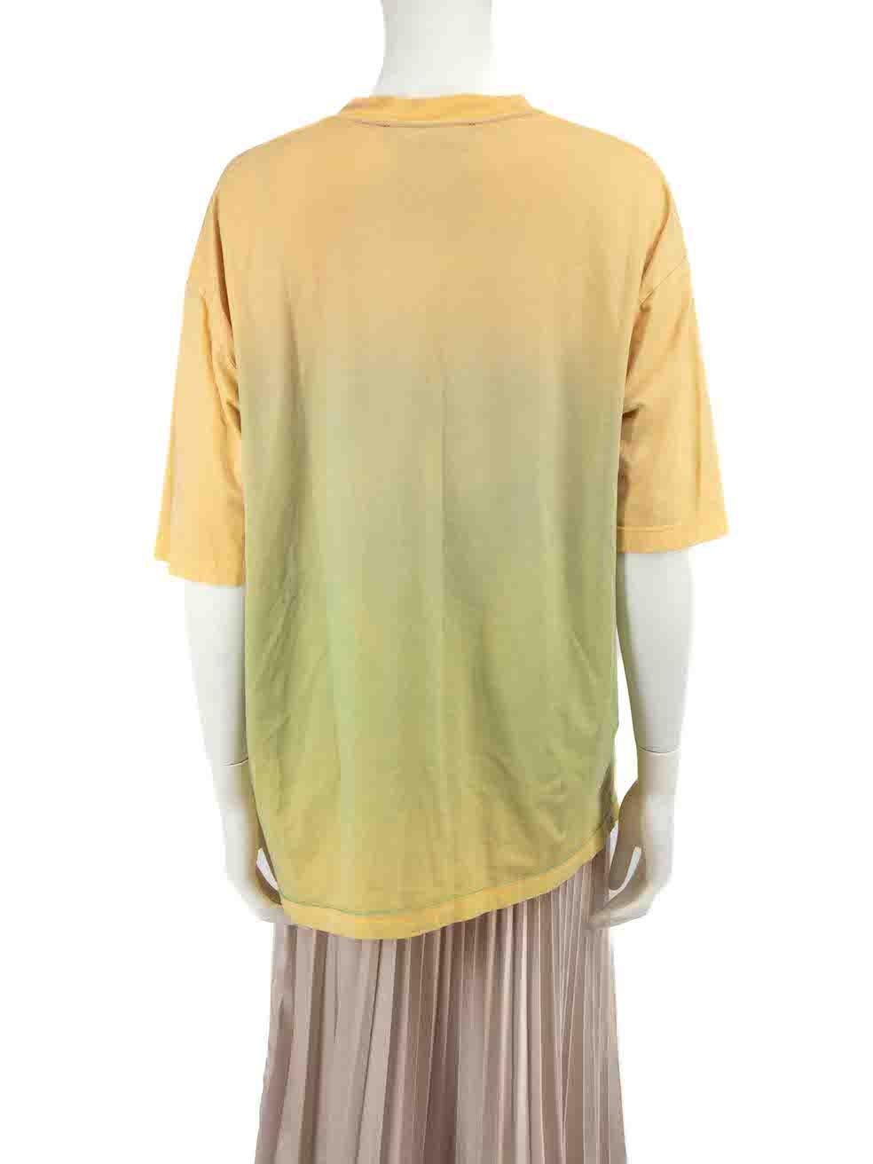 Acne Studios Yellow Oversized Printed T-Shirt Size XS In Good Condition For Sale In London, GB