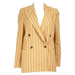Acne Studios Yellow Wool Pinstripe Pattern Blazer Size S