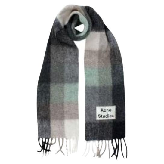 Acne Vally Checked Wool Blend Scarf For Sale