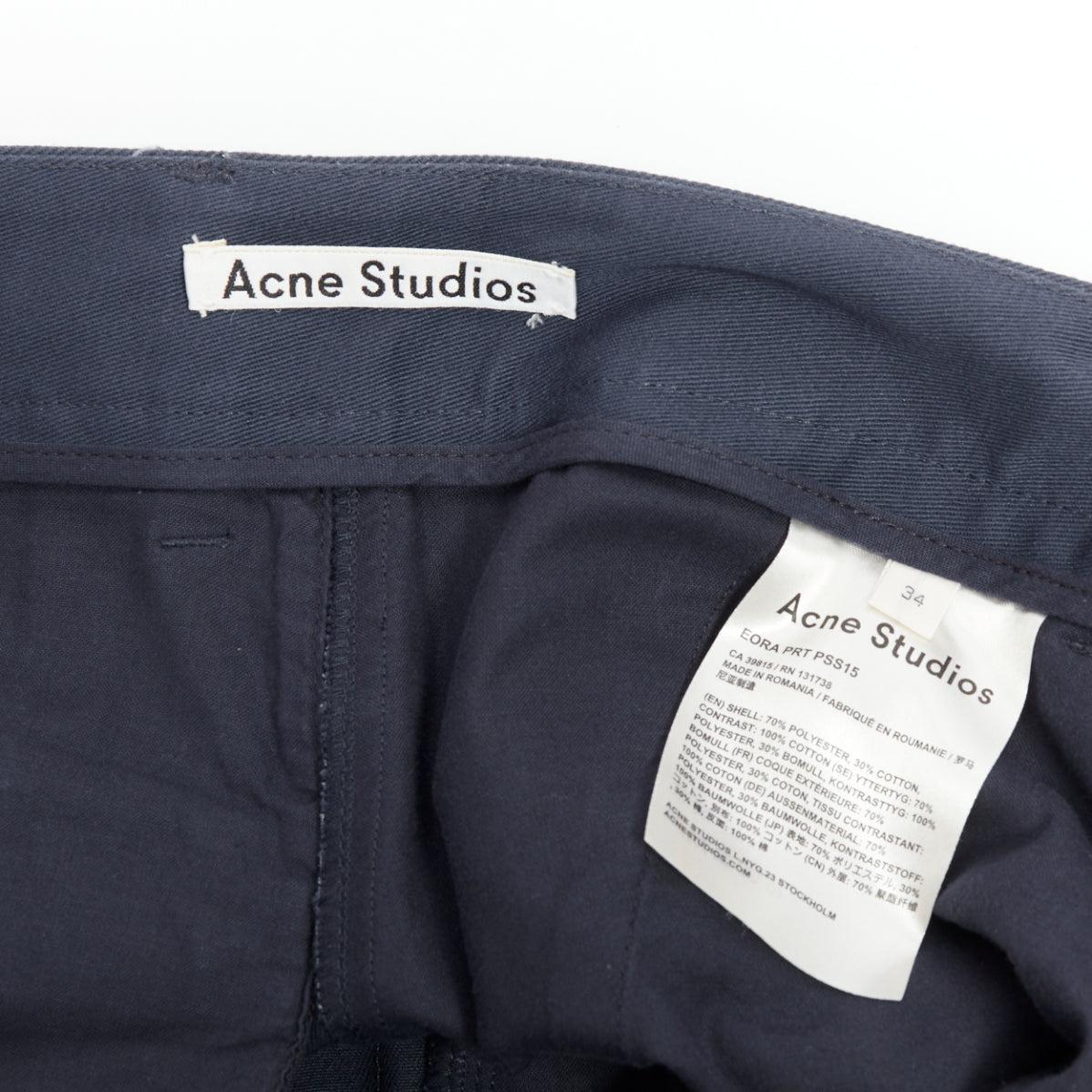 ACNESTUDIOS 2015 Eora Vermina collage portrait print navy bermuda shorts FR34 XS For Sale 3