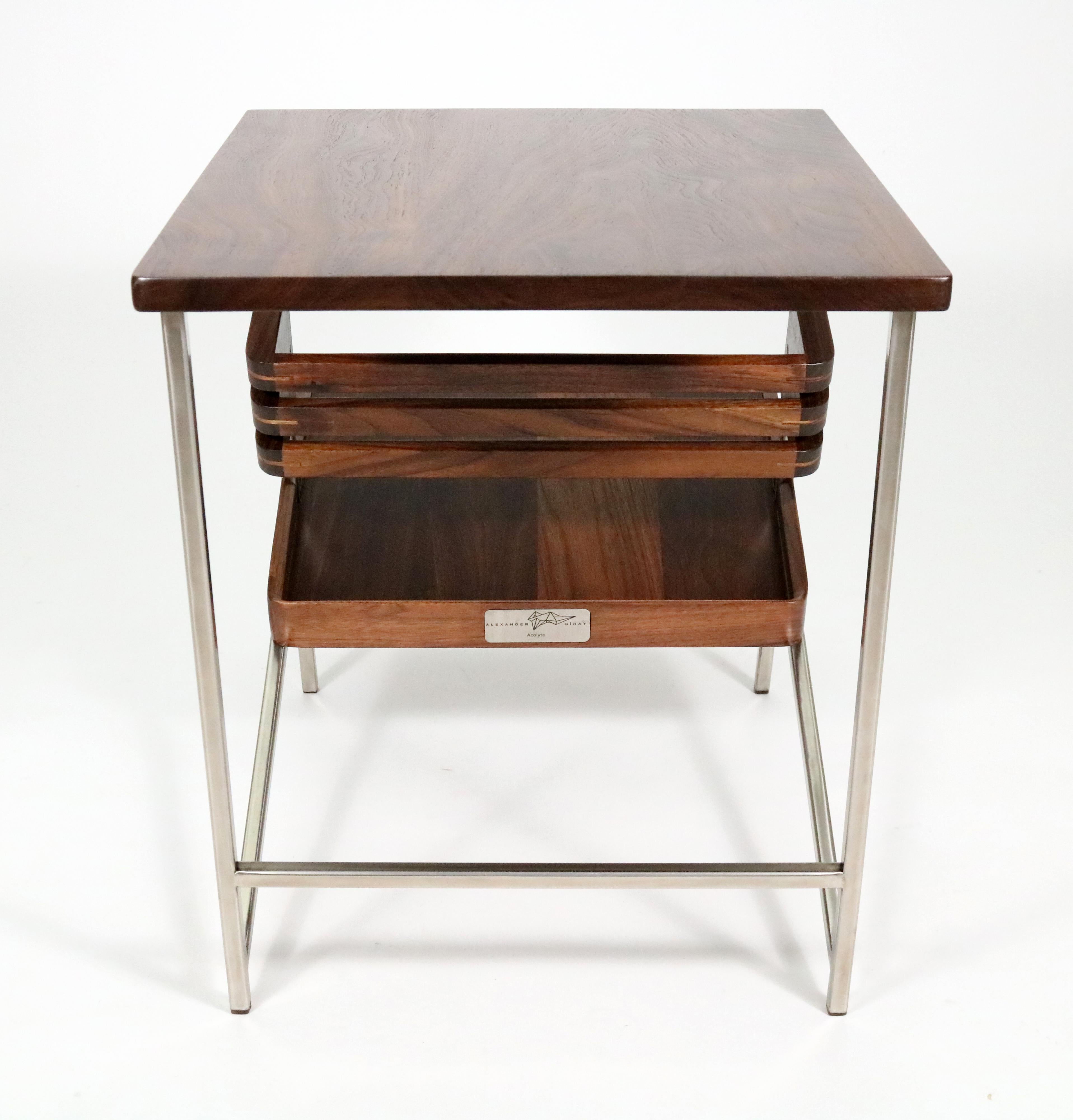 'Acolyte' Side Table with Book Display Shelf by Alexander Giray 2