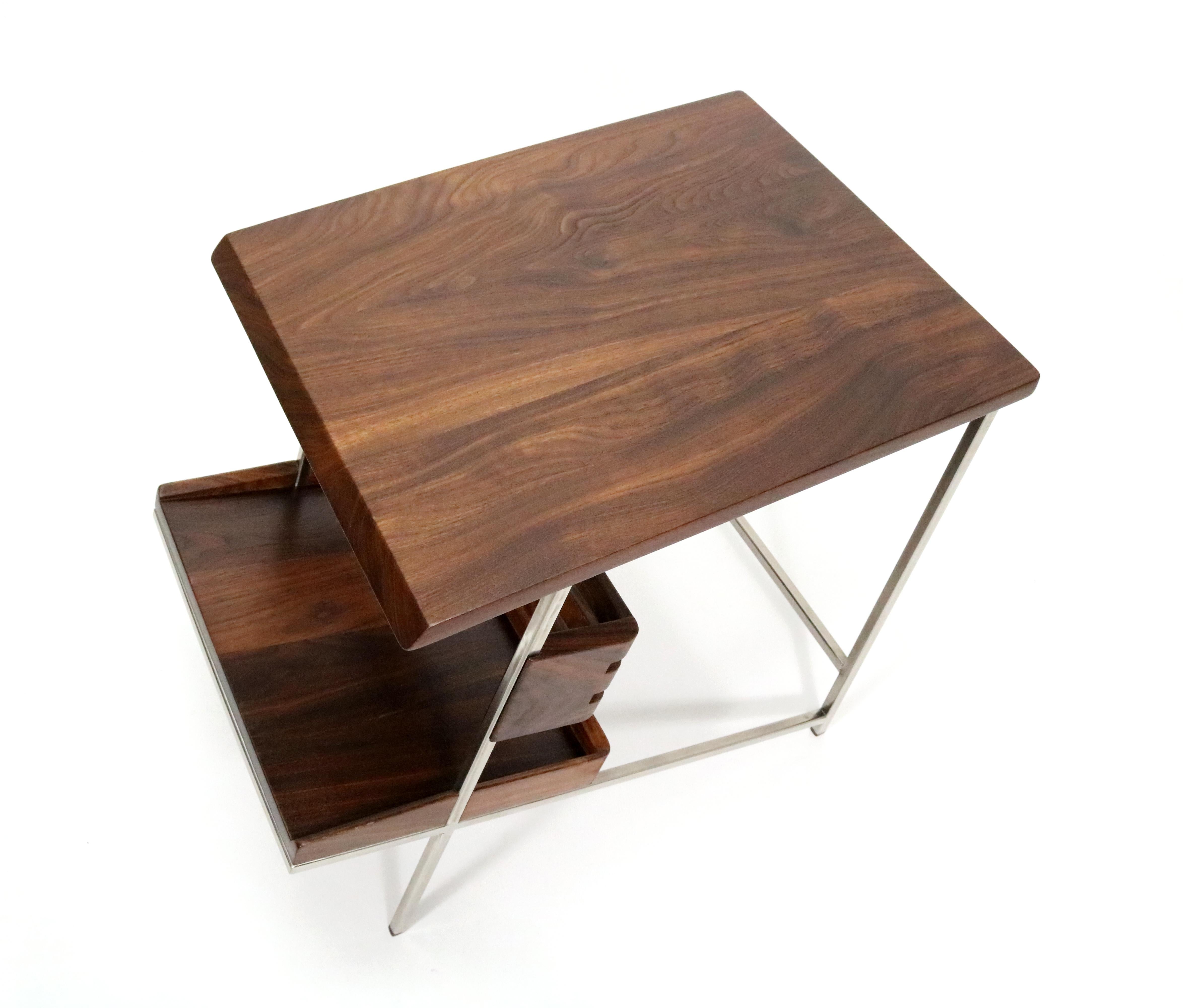 'Acolyte' Side Table with Book Display Shelf by Alexander Giray In Excellent Condition In Littleton, CO