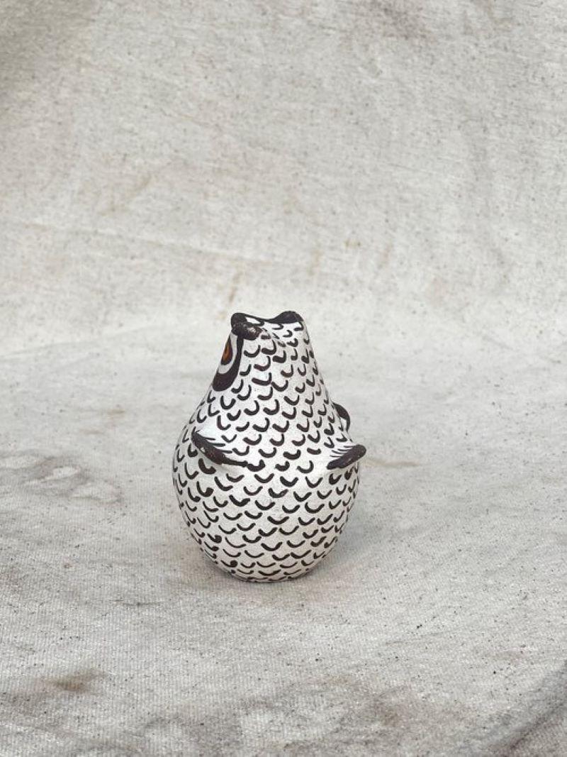 Native American Acoma New Mexico Pottery Hand Coiled Owl
