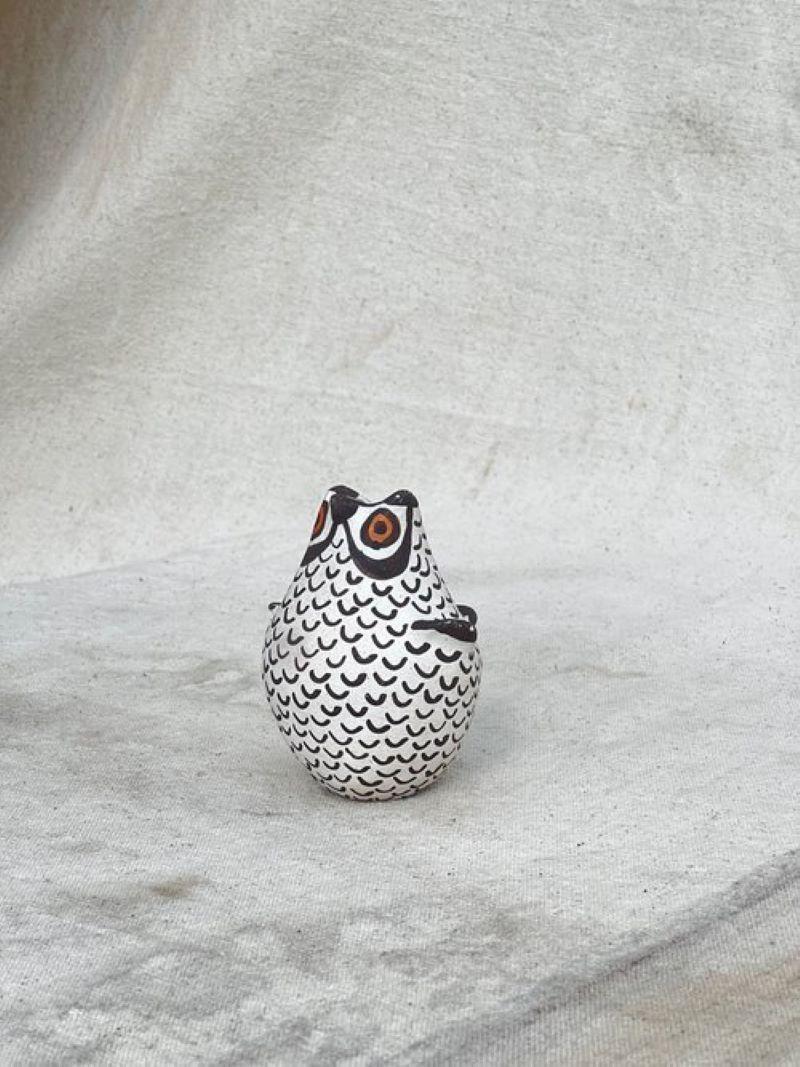 American Acoma New Mexico Pottery Hand Coiled Owl