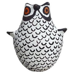 Acoma New Mexico Pottery Hand Coiled Owl