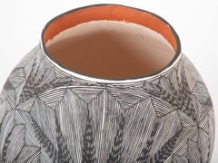 Acoma Vessel with Black and White Fine Line Design