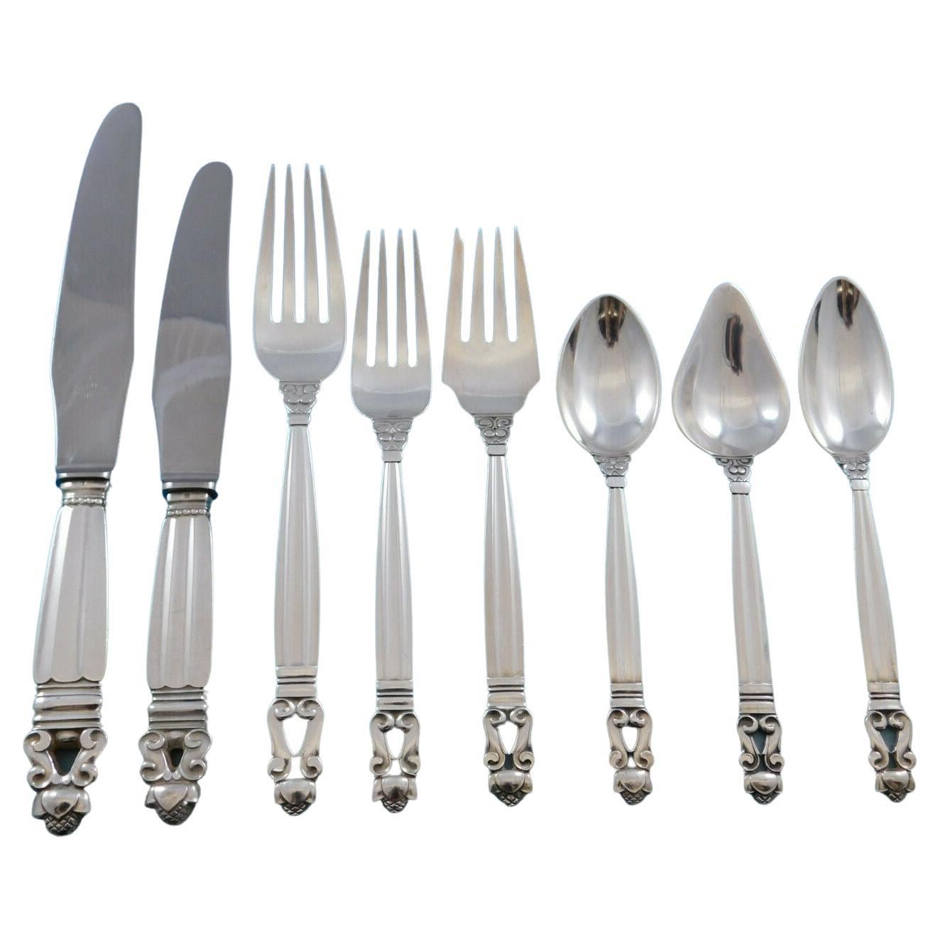 4 1/8" Georg JENSEN Cutlery ACADIA / BLOK Pattern Coffee Spoon / Spoons 